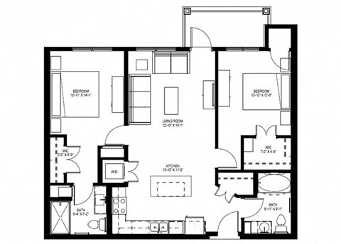 2 Bedroom Floor Plan
